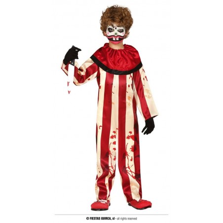 COSTUME PAGLIACCIO A RIGHE  7 - 9 ANNI