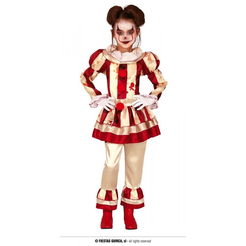 COSTUME RAGAZZA CLOWN RIGHE 5-  6 ANNI