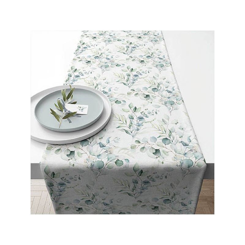 TABLERUNNER COTONE EUCALIPTUS ALL OVER 40x150cm