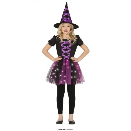 COSTUME STREGA WITH CON GONNA LED 10-12 anni