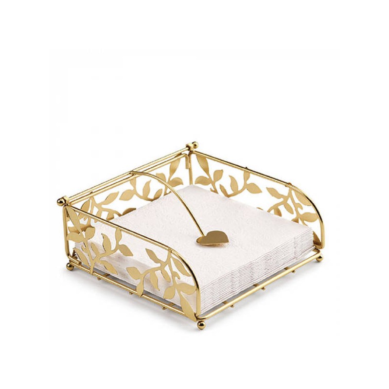 PORTA TOVAGLIOLI BIG GOLD METALLO 18x18x7cm