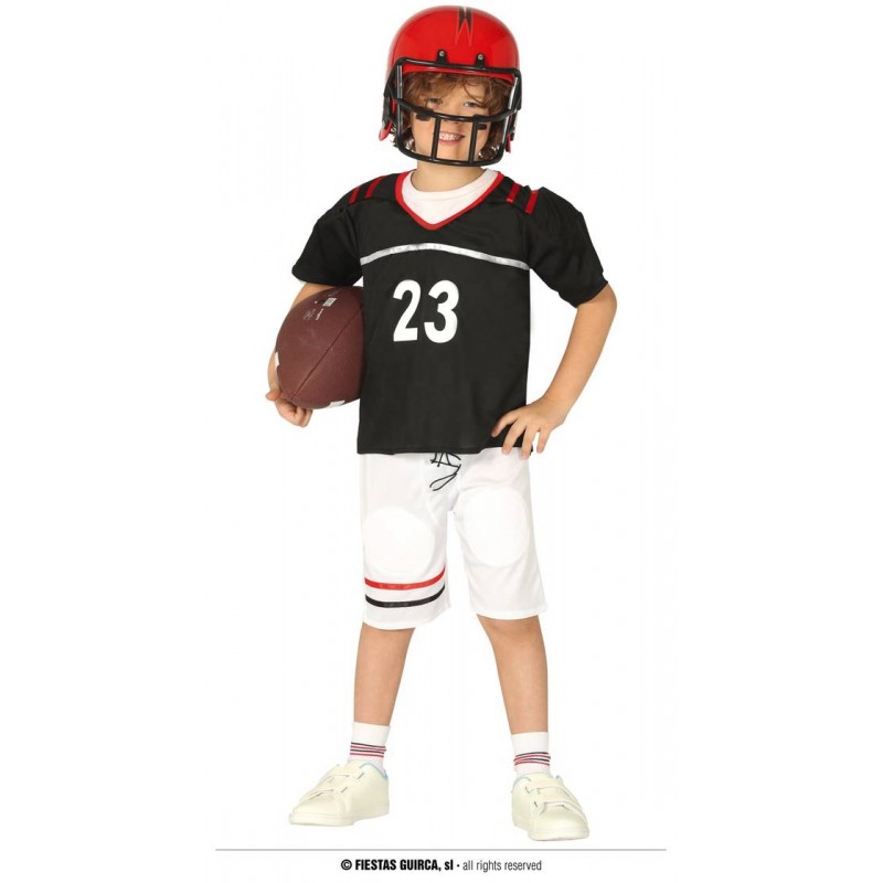 COSTUME QUARTERBACK T-SHIRT CON SPALLINE E PANTALONI 5-6 anni