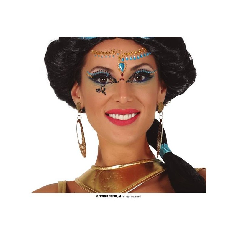 GIOIELLI ADESIVI DA VISO EGITTO ORO/AZZURRO