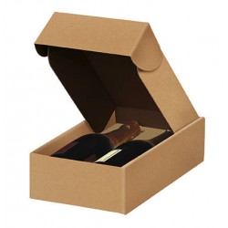 CANTINETTA 2 BOTTIGLIE 20x33,5x9cm AVANA LISCIA INT.MARRONE