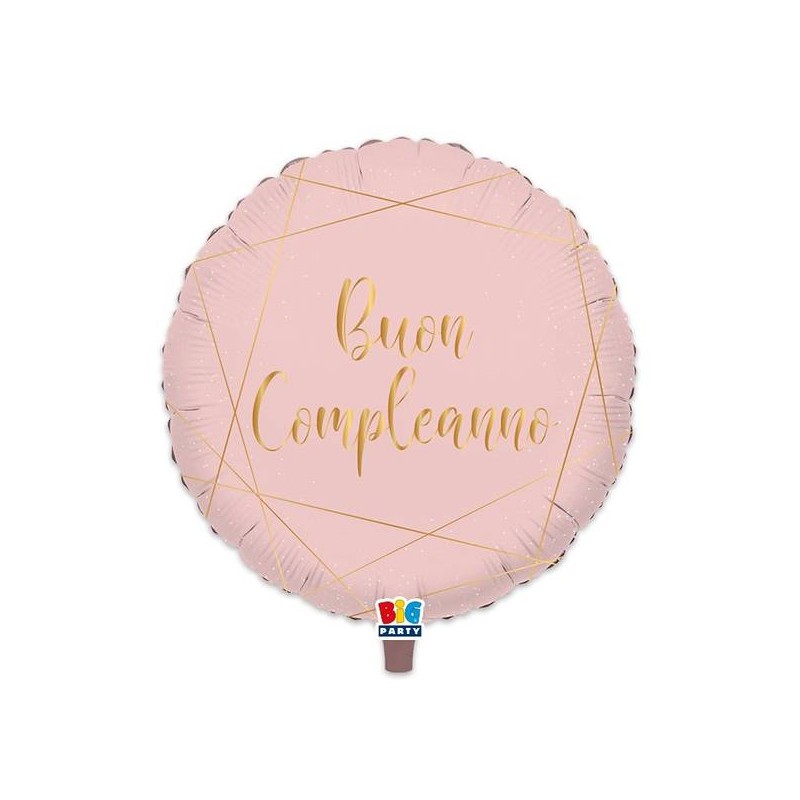 PALLONE MYLAR 18 45cm BUON COMPLEANNO ROSE
