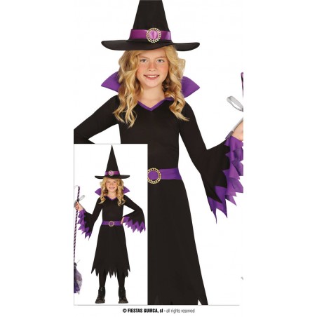 COSTUME STREGA MANICA LARGA VIOLA 3-4 ANNI