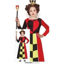 COSTUME REGINA DI CUORI 10-12 ANNI