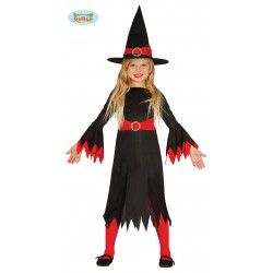 COSTUME STREGA ROSSA MANICA LARGA 7-9 ANNI