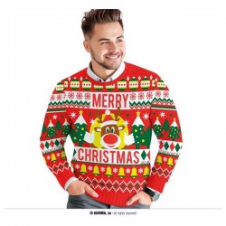 MAGLIONE NATALIZIO UOMO MERRY CHRISTMAS TG.M 48-50