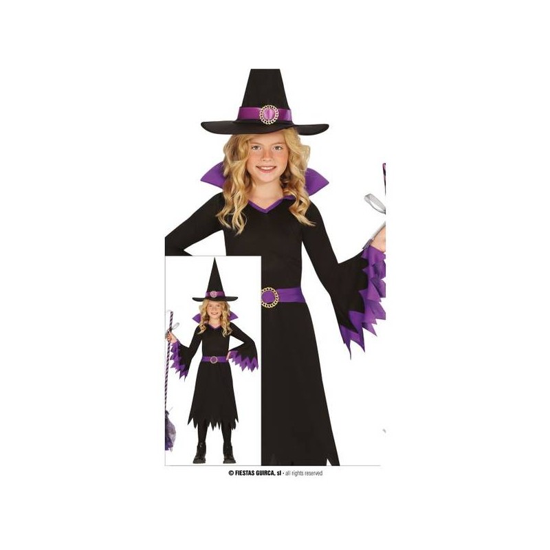 COSTUME STREGA MANICA LARGA VIOLA 7-9 ANNI