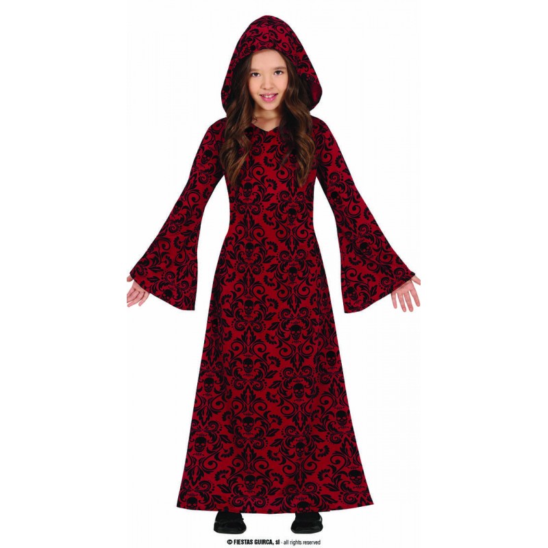 COSTUME RED HOODED WITCH BIMBA 10-12 ANNI
