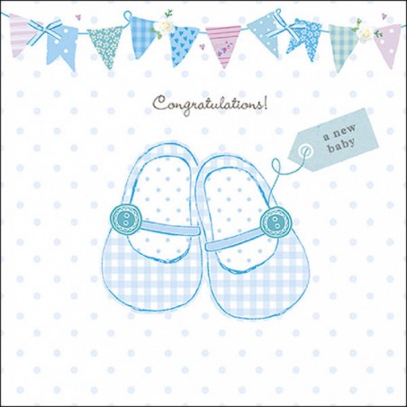 TOVAGLIOLI 33x33 BABY SHOES AZZURRO 20pz