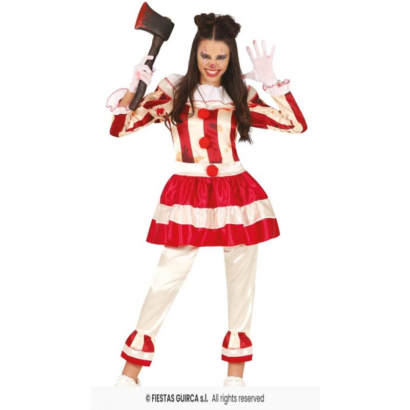COSTUME CLOWN A STRISCE RAGAZZA 14-16 anni