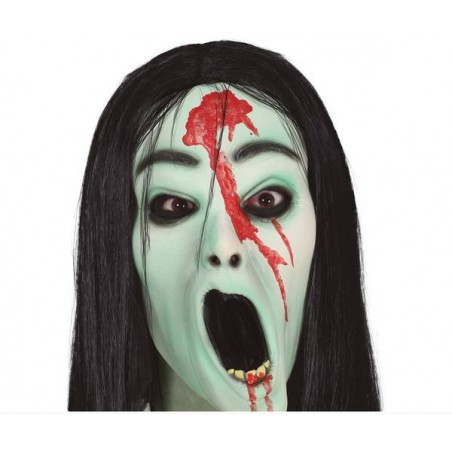 MASCHERA FANTASMA CON CAPELLI IN LATEX