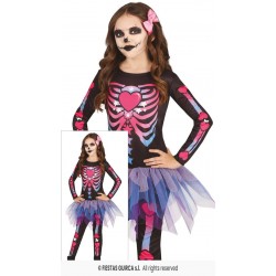 COSTUME BIMBA SCHELETRO PINK 7-9 anni