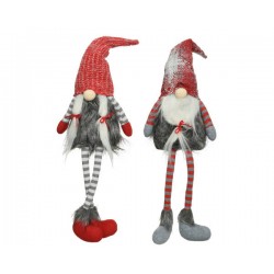 GNOMO IN PIEDI C/CAPPELLO H.68cm ROSSO E GRIGIO 2ass 1pz