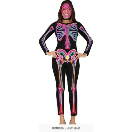 COSTUME DONNA SCHELETRO NEON TG.L 42-44