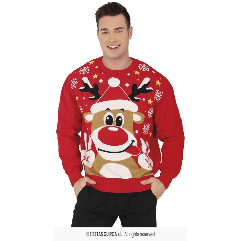 MAGLIONE NATALIZIO UOMO RENNA TG.M 48-50