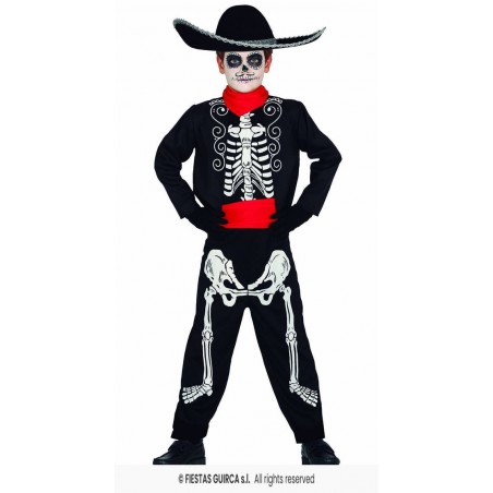 COSTUME BABMBINO SCHELETRO MARIACHI 3-4 anni