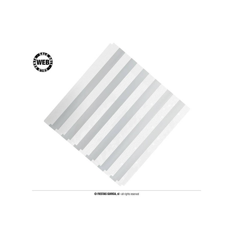TOVAGLIOLI 33x33 RIGHE BIANCO-ARGENTO METAL 12pz