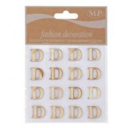 LETTERE 'D' IN LEGNO 10x10cm 16pz