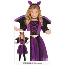 COSTUME BAMBINA PIPISTRELLO VIOLA 7-9 anni