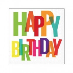 TOVAGLIOLI 25X25 HAPPY BIRTHDAY 20pz
