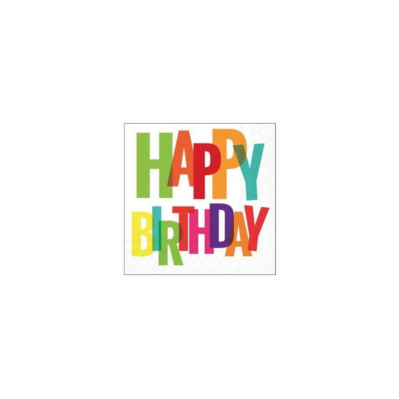 TOVAGLIOLI 25X25 HAPPY BIRTHDAY 20pz