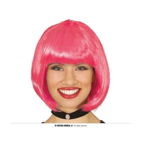 PARRUCCA CASCHETTO MEDIA LUNGHEZZA ROSA