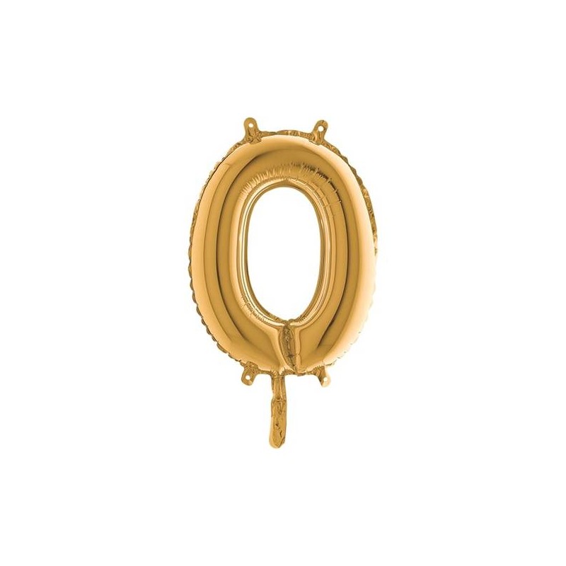 PALLONE NUMERO 0 MYLAR 36cm ORO