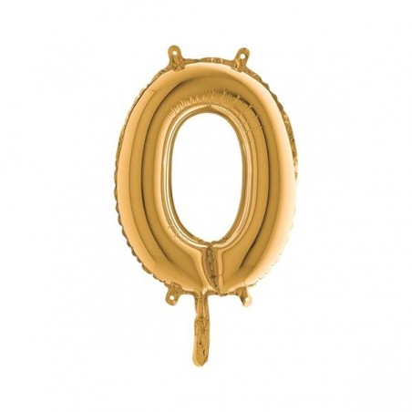 PALLONE NUMERO 0 MYLAR 36cm ORO