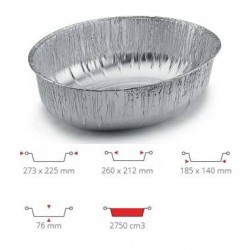 TEGLIA ALLUMINIO OVALE CIOTOLA 50PZ E1G CONTITAL