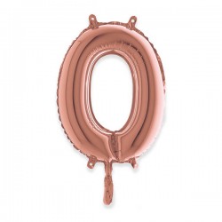PALLONE NUMERO 0 MYLAR 36cm ROSE GOLD