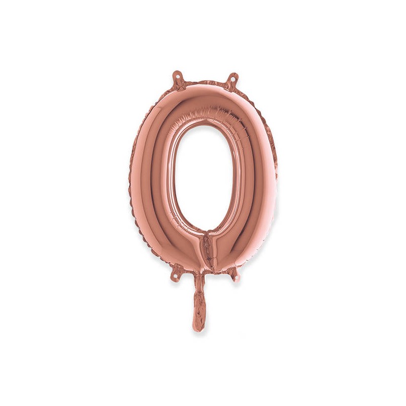 PALLONE NUMERO 0 MYLAR 36cm ROSE GOLD