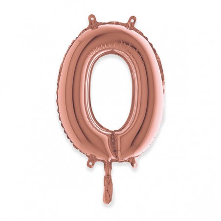 PALLONE NUMERO 0 MYLAR 36cm ROSE GOLD