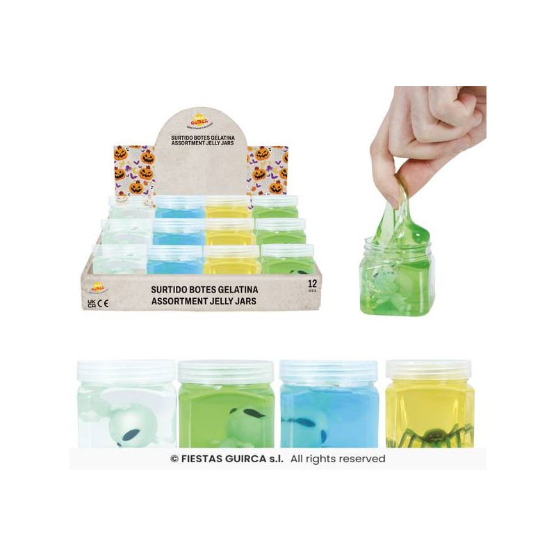 GELATINA IN BARATTOLO C/RAGNO o ALIENO COLORI ASS.TI 1pz