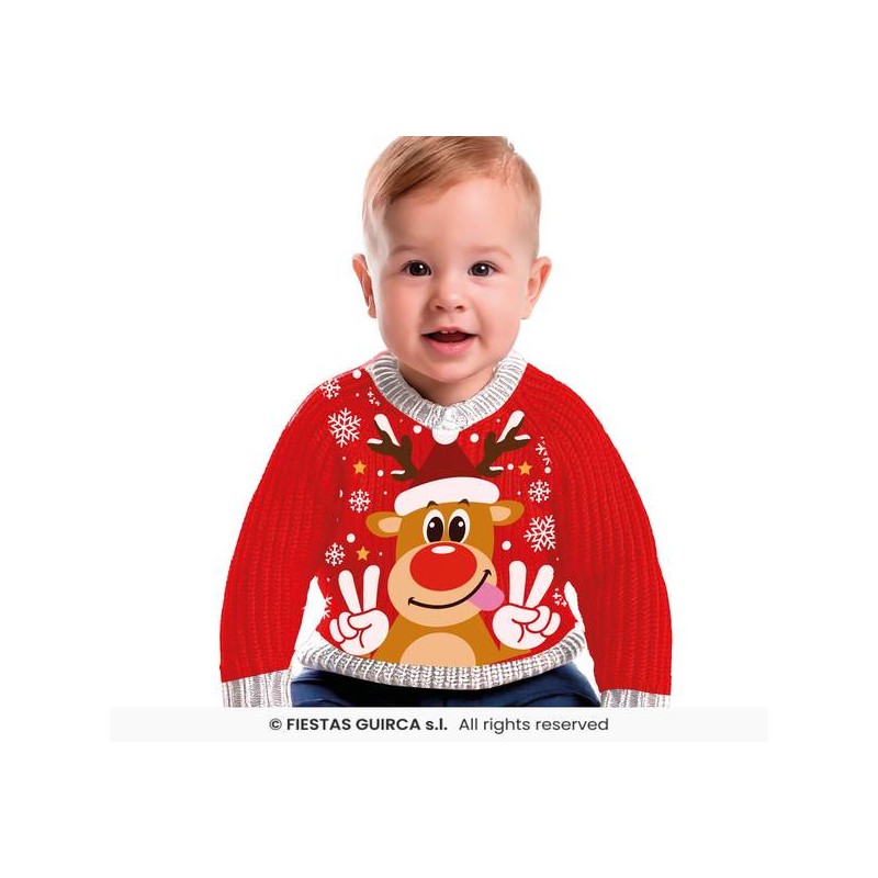 MAGLIONE NATALIZIO BABY RENNA 18-24mesi