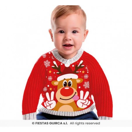 MAGLIONE NATALIZIO BABY RENNA 18-24mesi