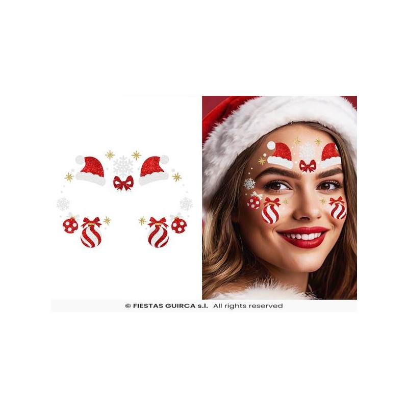 GIOIELLI GLITTER ADESIVI VISO NATALE