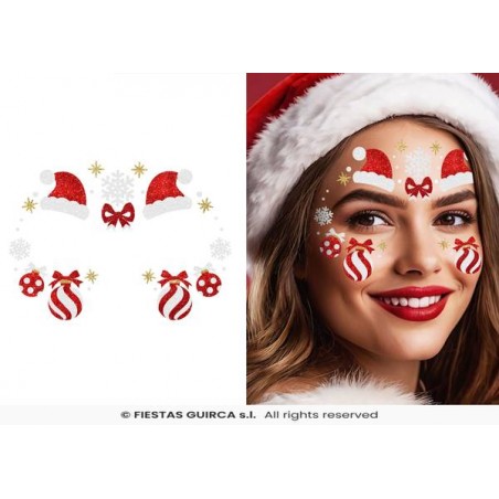 GIOIELLI GLITTER ADESIVI VISO NATALE