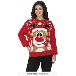 MAGLIONE NATALIZIO DONNA RENNA TG.L 42-44
