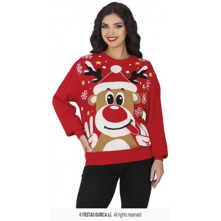 MAGLIONE NATALIZIO DONNA RENNA TG.L 42-44