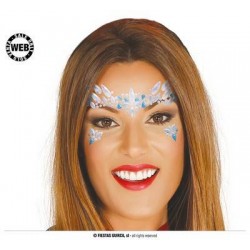 GIOIELLI FACCIA ADESIVA BLU E BIANCA