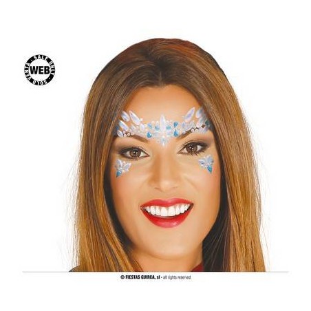 GIOIELLI FACCIA ADESIVA BLU E BIANCA