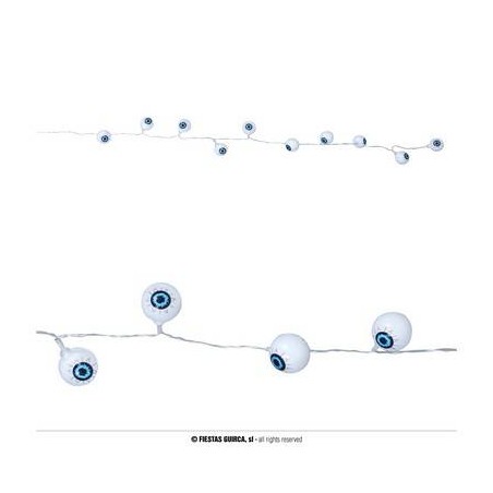 GHIRLANDA A PILE OCCHIO SCHELETRO 10 LED 130cm