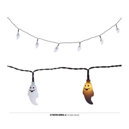GHIRLANDA LED 10 FANTASMI A PILE