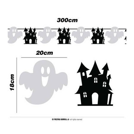 GHIRLANDA 300cm FANTASMI E CASTELLI