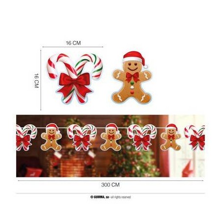 GHIRLANDA BISCOTTO DI PAN DI ZENZERO 300cm