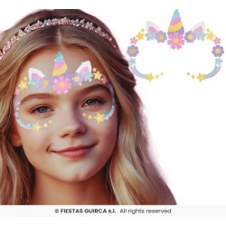 GIOIELLI VISO UNICORNO GLITTER BIMBA