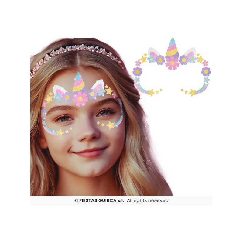 GIOIELLI VISO UNICORNO GLITTER BIMBA